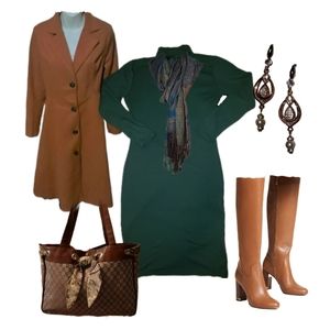 Dark Hunter green turtleneck dress